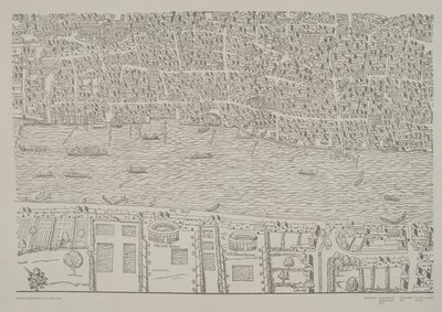 Map of London, showing the Bear Baiting Garden in Southwark by Ralph Agas